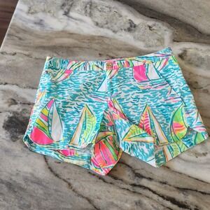 Lilly Pulitzer Sailboat Adie Shorts‎ You Gotta Regatta Women's Size 00